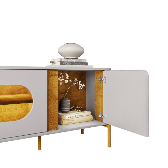 Painel até 75" Maresias + Rack Juquehy Off White/Naturale - BECHARA - Imagem 7
