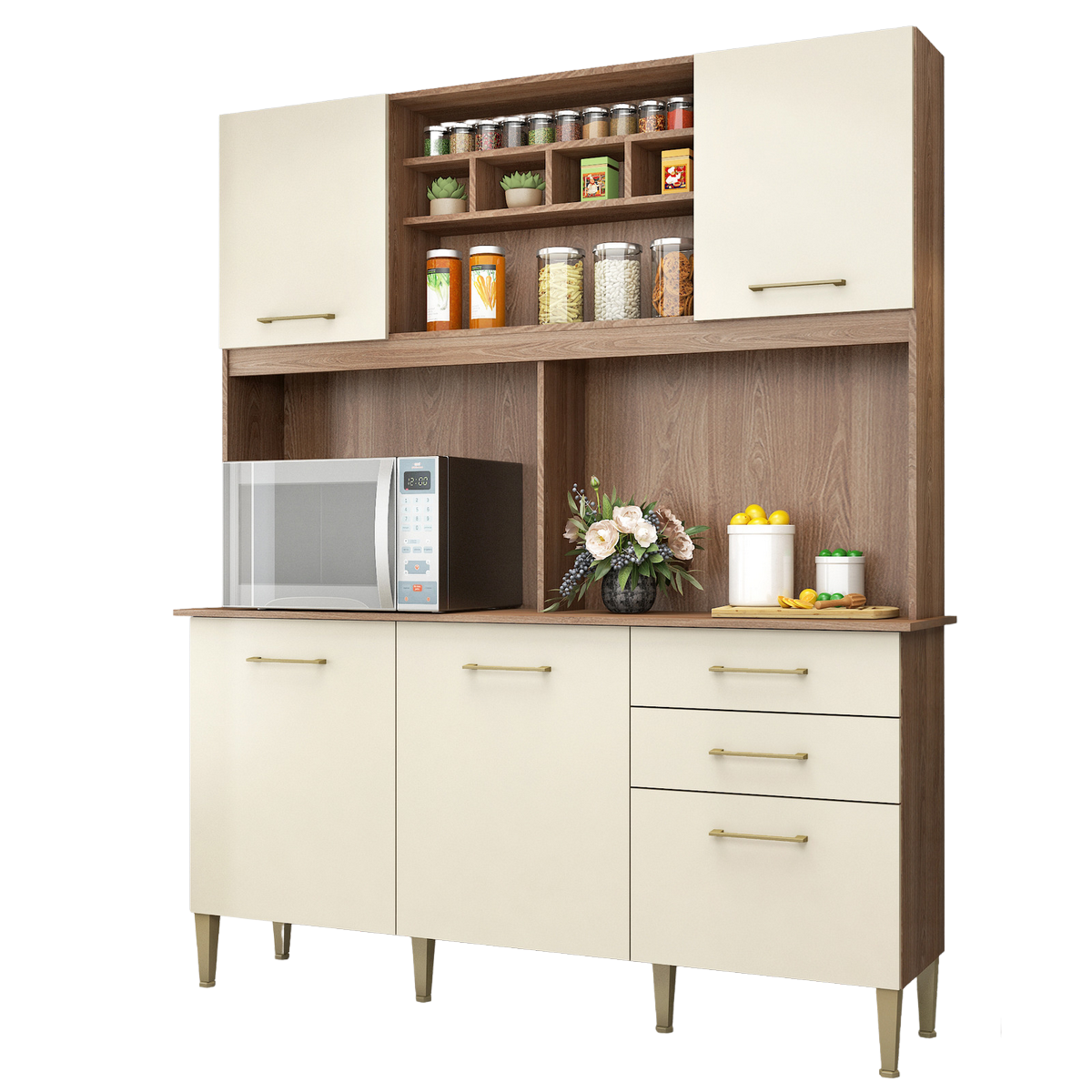 Kit Cozinha Alice/Laura C303 1,62 m Manchester/Champagne - FELLICCI - Imagem 2