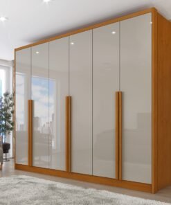 Guarda-Roupa 6 Portas Realeza/Esplendor 2,74 m Cinamomo/Off White - TCIL