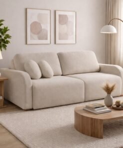 Sofá Cama Retrátil Bellagio 2,30 m Linho Bege 18 - CONFORT LAR ESTOFADOS