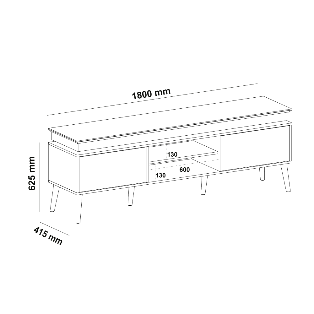 Rack até 75" Lumina Pinho/Off White - ARTELY - Imagem 5