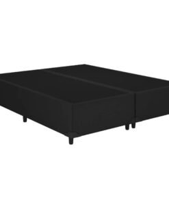 Base Box Queen Simples Corino Preto - BIOSTAR