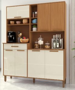 Kit Cozinha Braga 1,60 m Freijó/Off White – INDÉKES