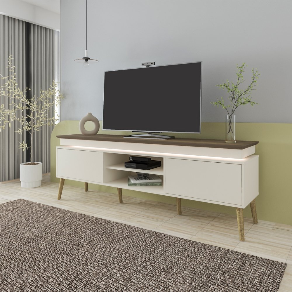 Rack até 75" Lumina Pinho/Off White - ARTELY - Imagem 2