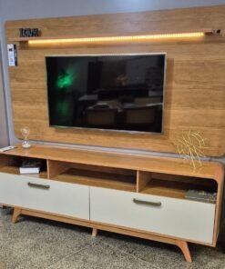 Painel até 70″ Cristal Cinamomo + Rack Cristal Cinamomo/Off White – JCM MOVELARIA