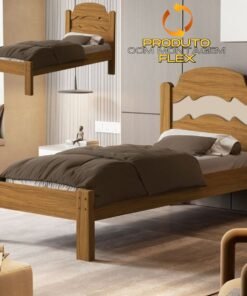 Cama Solteiro Iris Nature/Off White/Nature - MADEC MÓVEIS