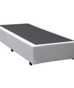 Base Box Solteiro Simples Corino Branco - BIOSTAR