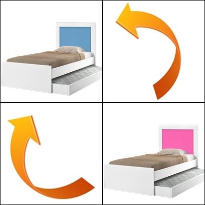 Bicama Solteiro Luara Branco/Rosa/Azul Flex - MADEC MÓVEIS - Imagem 6