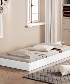 Cama Auxiliar Solteiro Mili Branco - MADEC MÓVEIS
