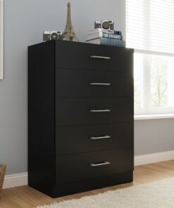 Cômoda 5 Gavetas Aruba Preto - FELLICCI
