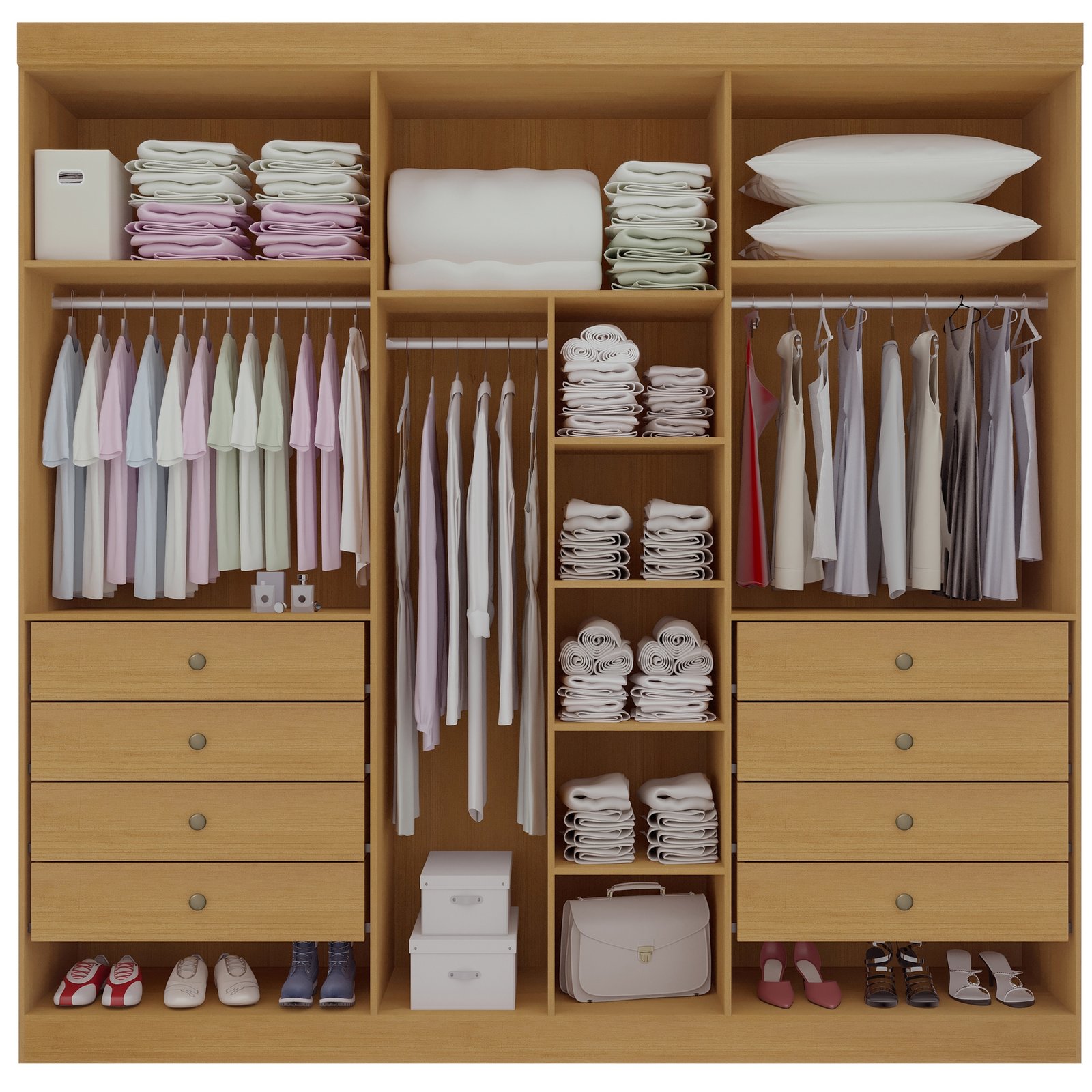 Guarda-Roupa 6 Portas Milano 2,20 m Cinamomo/Off White – D’DORO - Imagem 2