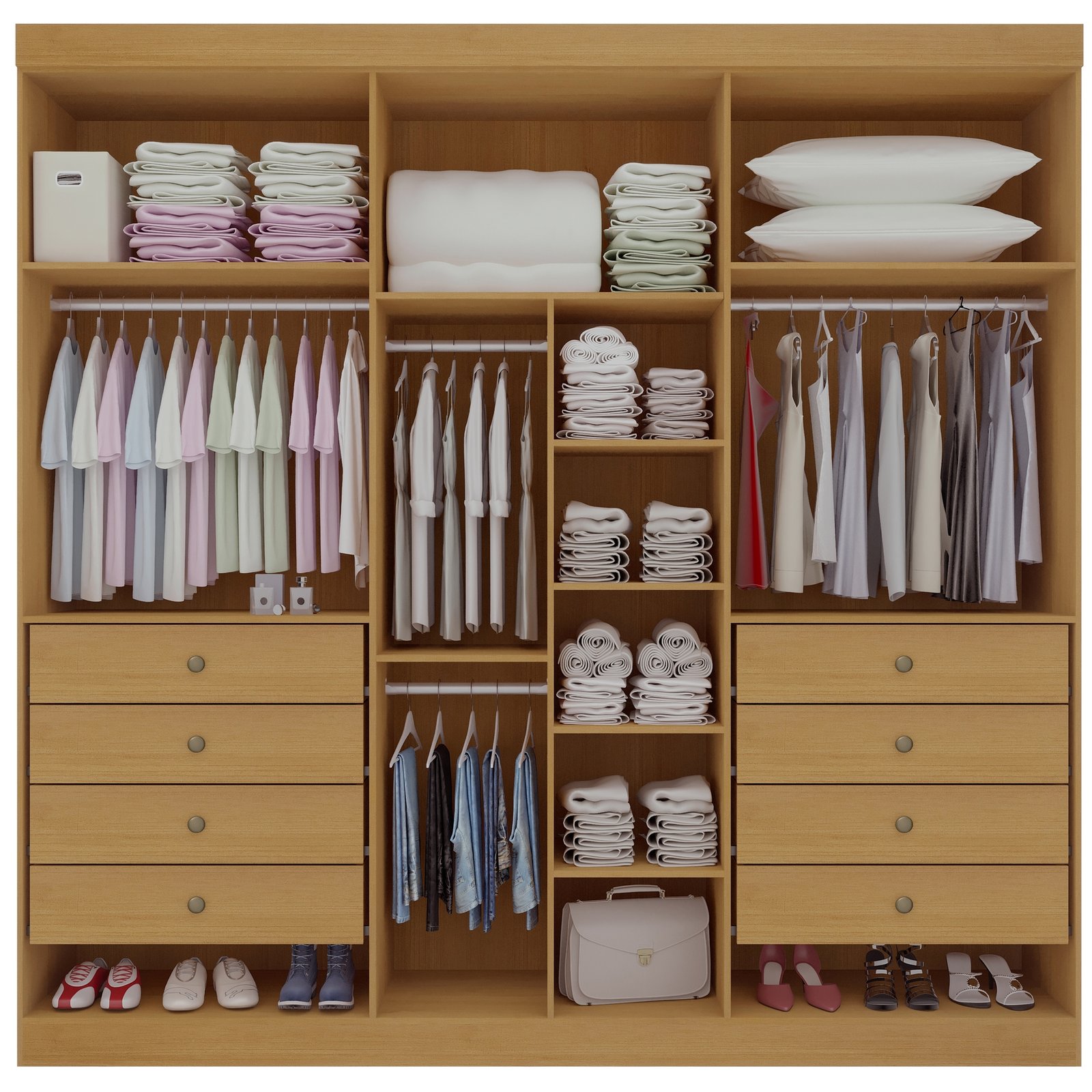 Guarda-Roupa 6 Portas Milano 2,20 m Cinamomo/Off White – D’DORO - Imagem 3
