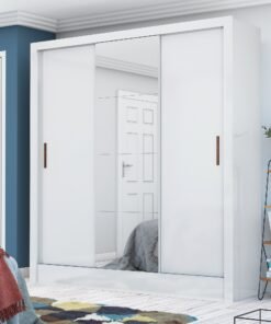 Guarda-Roupa 3 Portas Dubai/Santiago Plus (1 porta espelhada) 1,79 m Branco - CARIOCA MÓVEIS