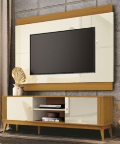 Painel + Rack até 60″ Legacy 1.6 Off White/Cedro Natural – EDN MÓVEIS