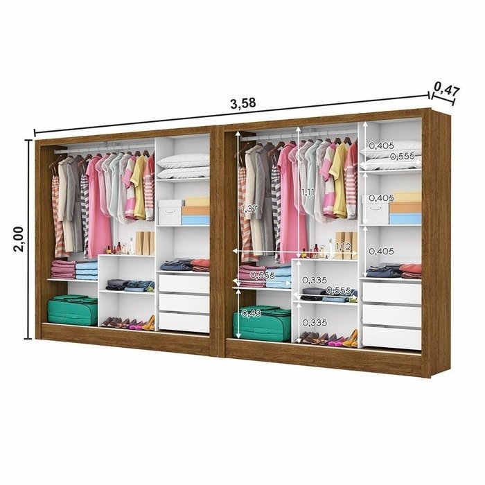 Closet Dubai/Santiago 1,79 m x 1,79 m Cinamomo – CARIOCA MÓVEIS - Imagem 2