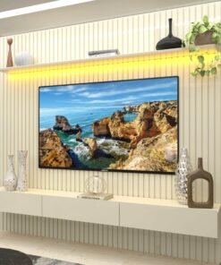 Home até 85″ Nobre Ripado 230(Com Nicho) Off White – GELIUS