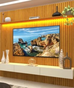 Home até 85″ Nobre Ripado 230(Com Nicho) Naturale/Off White – GELIUS