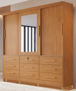 Guarda-Roupa 3 Portas(Com Pés)Athenas 1,80 m Nature – BIANCHI