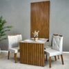 Mesa Cancun 120 Cinamomo/Off White com 4 Cadeiras Yasmim Veludo Bege – CEL MÓVEIS + KM DECOR