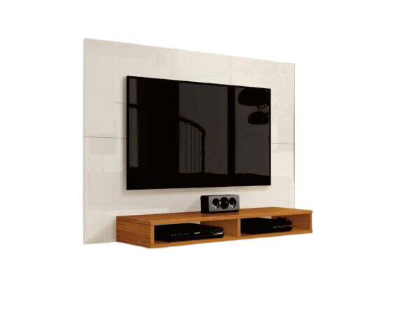 Painel até 43″ Fox New Off White/Cedro – EDN MÓVEIS - Imagem 2