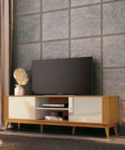 Rack até 75" Legacy 2.0 Off White/Cedro Natural - EDN MÓVEIS