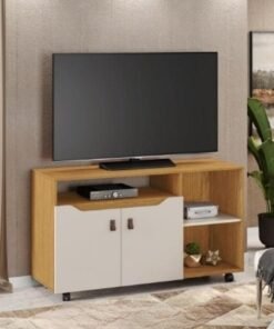 Rack até 49" Seleto Cinamomo/Off White - JCM MOVELARIA