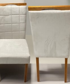 Kit 2 Cadeiras Roma Mel/Veludo Bege – OURO DECOR