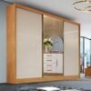 Guarda-Roupa 3 Portas Toronto 2,40 m Nature/Off White - BIANCHI