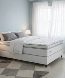 Colchão Casal New Freedom 32 cm D33 Molas Ensacadas + Base Simples Corino Branco – ORTOBOM + BIOSTAR
