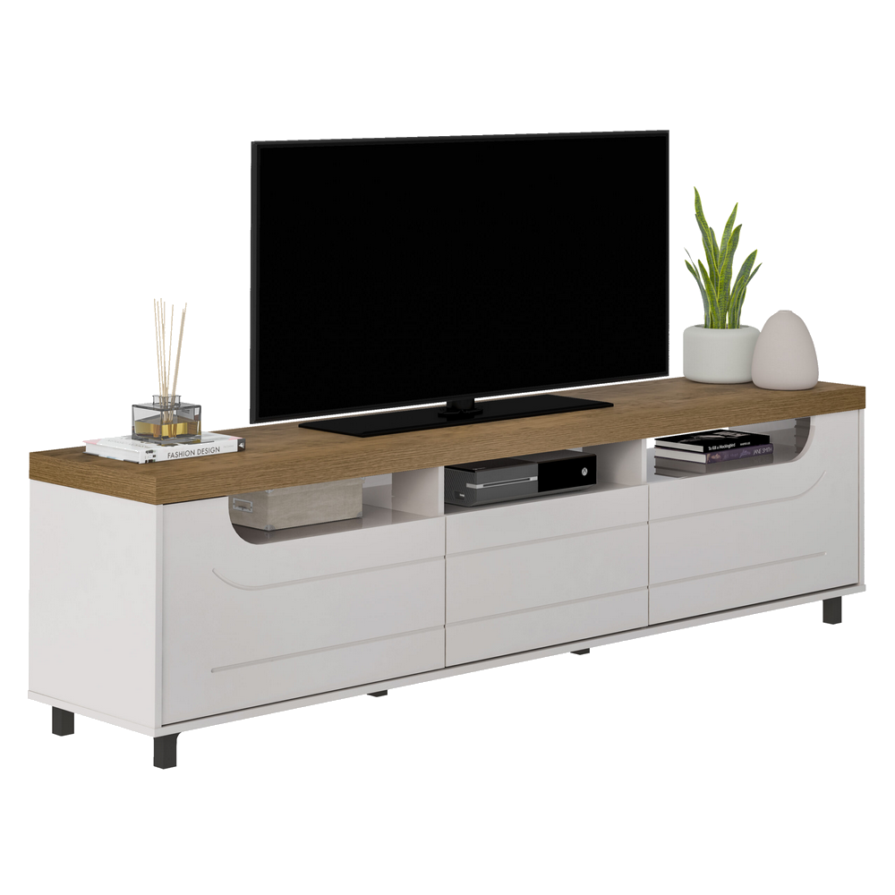 Rack até 75" Mercury Pinho/Off White - ARTELY - Imagem 2