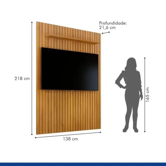 Painel até 55" Vitória 138 Cinamomo - VALDEMÓVEIS - Imagem 6