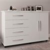 Cômoda 4 Gavetas com Sapateira Dupla Bali Branco - MÓVEIS PRIMUS