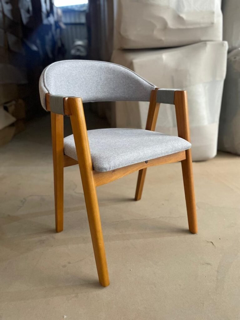 Mesa Damiana BA56 160 Canela/Off White com 6 Cadeiras Ravenna Linho Cinza – KAPPESBERG + GARDIM MÓVEIS - Imagem 2