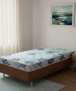 Colchão Solteiro Dream Soft 12 cm D20 + Base Simples Corino Marrom – ORTOBOM + BIOSTAR