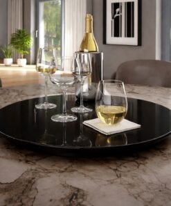 Prato Giratório 45 cm Preto – DELINE DECOR