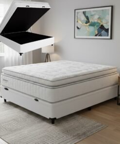 Colchão Casal New Freedom 32 cm D33 Molas Ensacadas + Base Baú Corino Branco – ORTOBOM + BIOSTAR