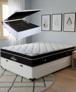 Colchão Casal Elegant Superpocket 28 cm D33 Molas Ensacadas + Base Baú Corino Branco – ORTOBOM + BIOSTAR
