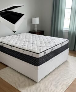 Colchão Casal Prime Light 30 cm D28 Molas Ensacadas + Base Baú Corino Branco – ORTHOPRIME + BIOSTAR
