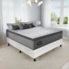 Colchão Casal Texas 29 cm D28 Molas Ensacadas + Base Simples Corino Branco – GAZIN + BIOSTAR
