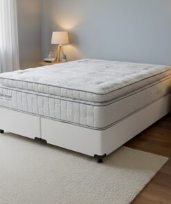 Colchão Queen New Freedom 32 cm D33 Molas Ensacadas + Base Simples Corino Branco – ORTOBOM + ALTO NÍVEL