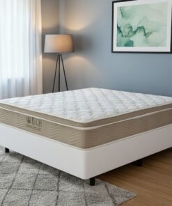 Colchão Casal Airtech Springpocket 25 cm D26 Molas Ensacadas + Base Simples Corino Branco – ORTOBOM + ALTO NÍVEL