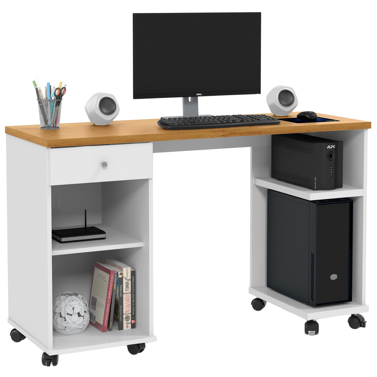 Mesa para Computador Million Branco/Cinamomo - PATRIMAR - Imagem 2
