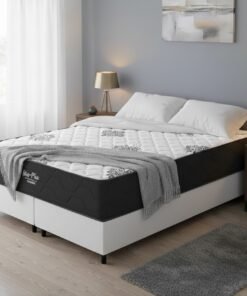 Colchão Queen Star Plus 25 cm D26 Molas Ensacadas + Base Simples Corino Branco – INOVAFLEX + BIOSTAR