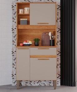Kit Cozinha Lia 0,83 m Cinamomo/Off White - SALLETO