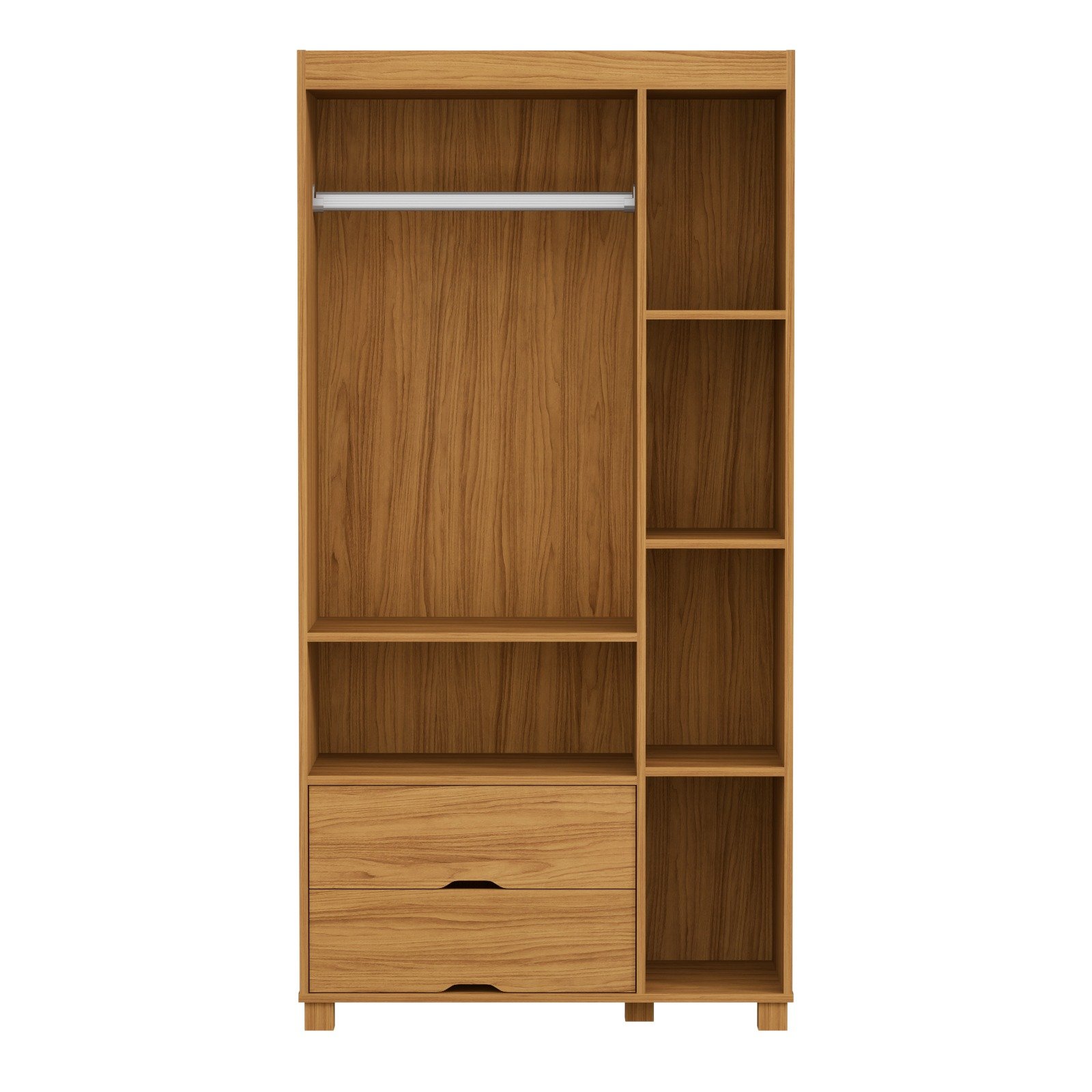 Guarda-Roupa 3 Portas + Cômoda 4 Gavetas com Sapateira + Cama Solteiro Bela Nature - MADEC MÓVEIS - Imagem 2