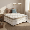 Colchão Casal King Best 28 cm D28 Molas Ensacadas + Base Simples Corino Branco – ANJOS + ALTO NÍVEL