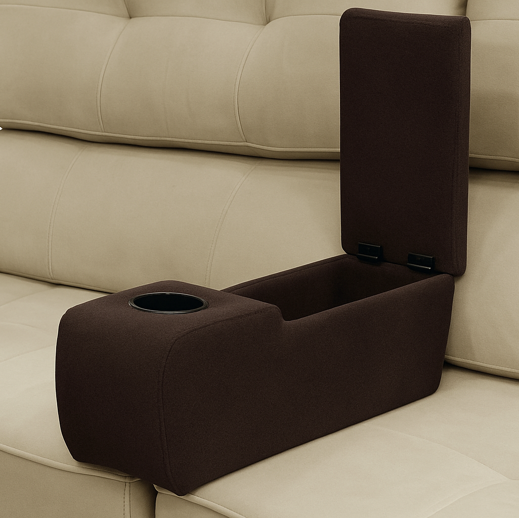 Lego Console Universal Para Sofa Corino Marrom Solar Moveis - Imagem 2