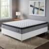 Colchão Casal Qatar 26 cm D28 Molas Ensacadas + Base Simples Corino Branco – DESIGN + ALTO NÍVEL