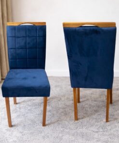 Kit 2 Cadeiras Las Vegas Veludo Azul 24 - OURO DECOR