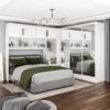 Modulado 4 Portas + Guarda-Roupa 3 Portas Dubai/Santiago Premium Branco - CARIOCA MÓVEIS